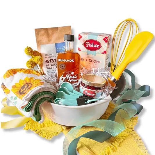 Baking Breakfast Basket  featuring products made in Washington Apple Blossom Gift Baskets